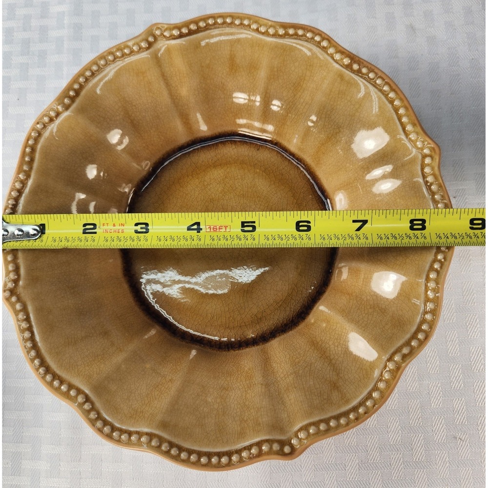 The Pioneer Woman Paige Amber Beige Lot Of 3 Soup Bowls 8.5" - Picture 3 of 3